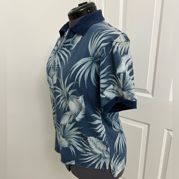 Men's Blue Floral Polo Shirt - Picture 2 of 9